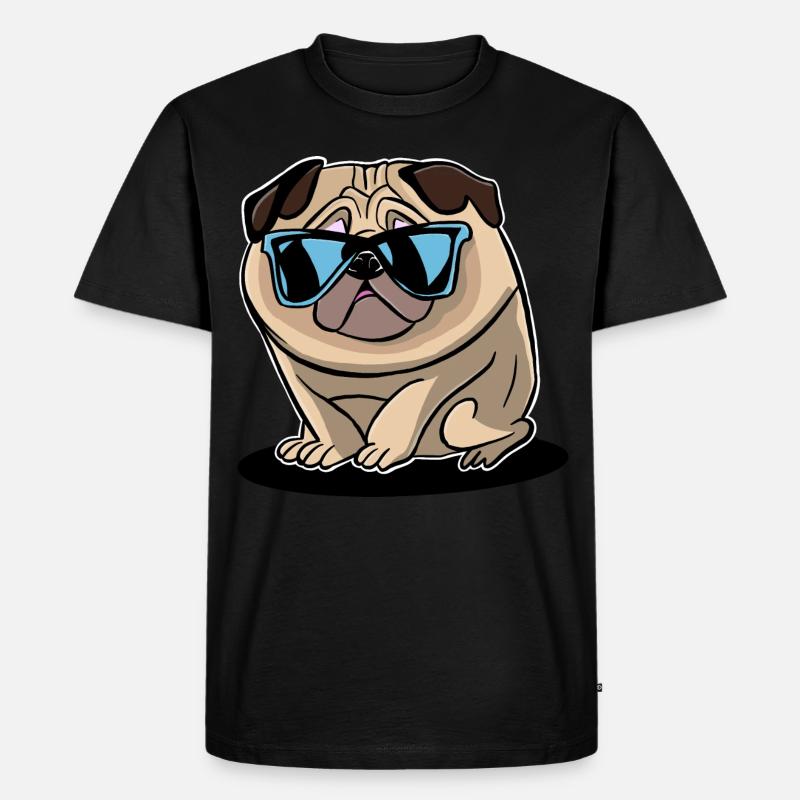 Mops - Männer Premium Bio T-Shirt - Schwarz