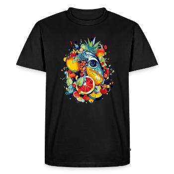 Le cyclope aux fruits - T-shirt Premium bio Homme - noir - Devant - Nico (187cm)