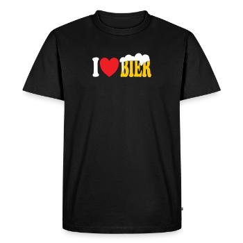 I Love Bier Beer - Men's Premium Organic T-Shirt - black - Front - Nico (187cm)