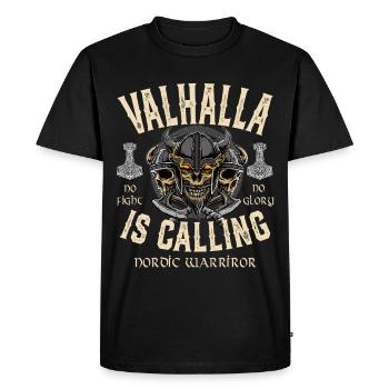 Valhalla is Calling - Men's Premium Organic T-Shirt - black - Front - Nico (187cm)