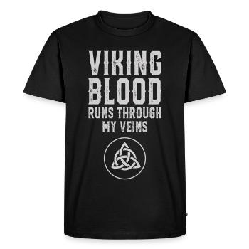 Viking Blood runs Through my Veins - Men's Premium Organic T-Shirt - black - Front - Nico (187cm)