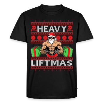 Cadeau de père noël chandail laid noël pull - T-shirt Premium bio Homme - noir - Devant - Nico (187cm)