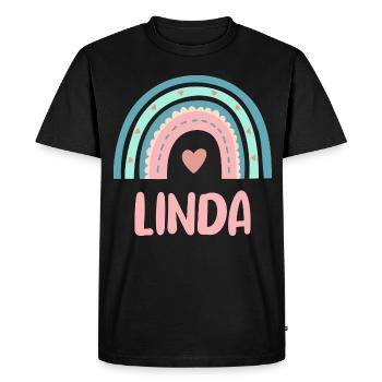 Linda Name Rainbow Baby - Men's Premium Organic T-Shirt - black - Front - Nico (187cm)