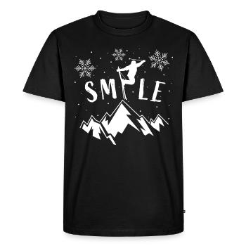 Smile Ski Montagnes Vacances de ski Piste de ski - T-shirt Premium bio Homme - noir - Devant - Nico (187cm)