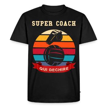 Super coach who rocks volleyball men women - Men's Premium Organic T-Shirt - black - Front - Nico (187cm)