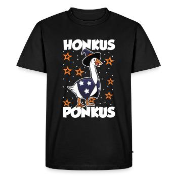 Honk goose Honkus ponkus - T-shirt Premium bio Homme - noir - Devant - Nico (187cm)