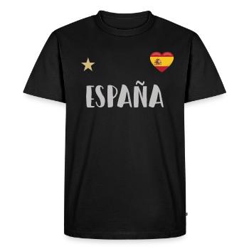Espagne Maillot de football Drapeau espagnol - T-shirt Premium bio Homme - noir - Devant - Nico (187cm)