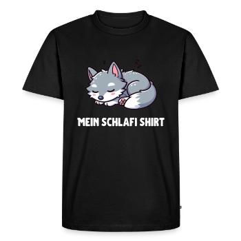 Petit loup endormi mignon - T-shirt Premium bio Homme - noir - Devant - Nico (187cm)