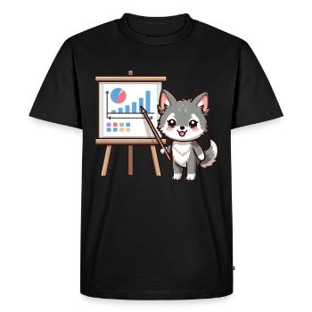 Petit loup mignon - T-shirt Premium bio Homme - noir - Devant - Nico (187cm)