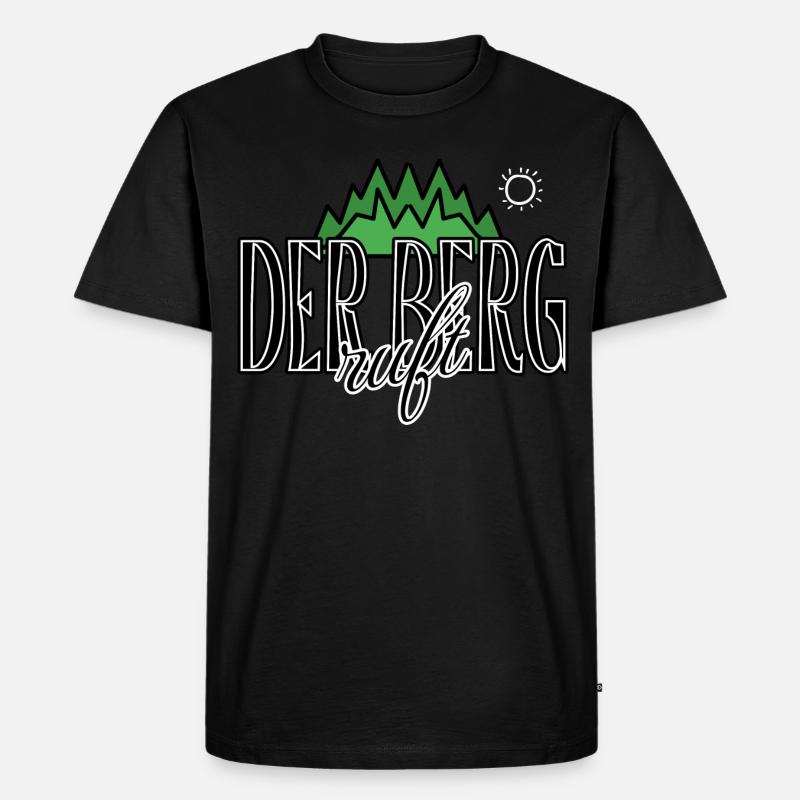 Der Berg ruft - Männer Premium Bio T-Shirt - Schwarz
