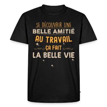Collègue Et Ami ça Existe Cadeau Homme Femme - T-shirt Premium bio Homme - noir - Devant - Nico (187cm)