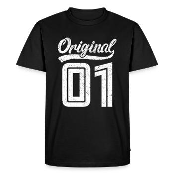 2001 Original 01 born 2001 - Men's Premium Organic T-Shirt - black - Front - Nico (187cm)