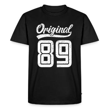 1989 Original 89 Né en 1989 - T-shirt Premium bio Homme - noir - Devant - Nico (187cm)