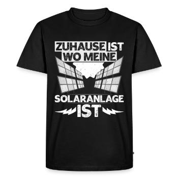 Solar ZUHAUSE IST WO MEINE SOLARANLAGE IST - Männer Premium Bio T-Shirt - Schwarz - Vorne - Nico (187cm)
