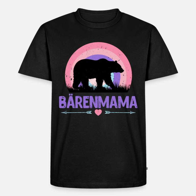 Werdende Mutter BÄRENMAMA Lustiges - Männer Premium Bio T-Shirt - Schwarz