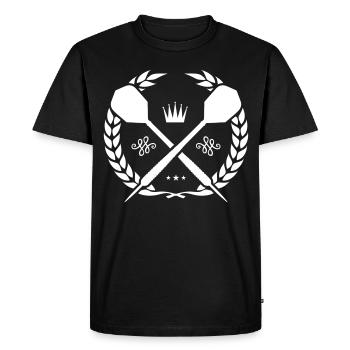 fléchettes fléchette flèche couronne - T-shirt Premium bio Homme - noir - Devant - Nico (187cm)