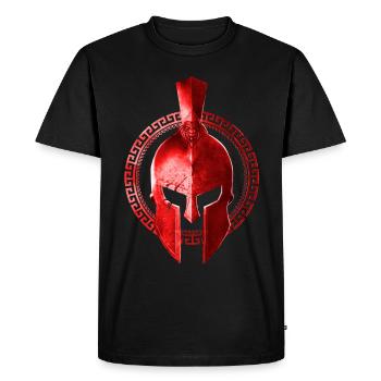 spartan casque guerrier gladiator symbole - T-shirt Premium bio Homme - noir - Devant - Nico (187cm)