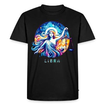Libra Zodiac Sign in Astrology - Mystical Signs - Men's Premium Organic T-Shirt - black - Front - Nico (187cm)