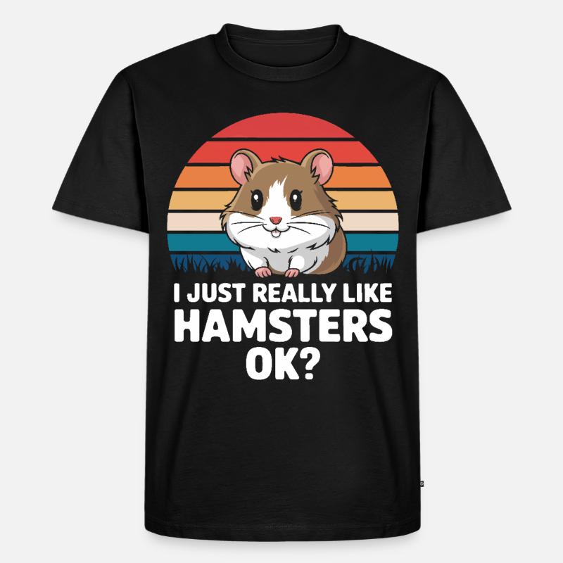 Hamster - Männer Premium Bio T-Shirt - Schwarz