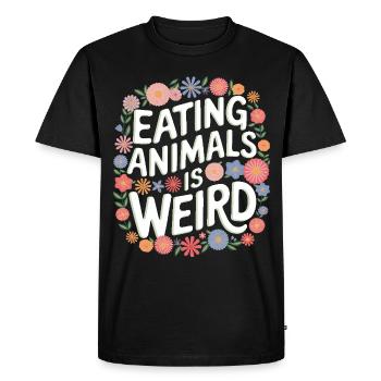Végétarien Végétalien Végétarien Végétarien - T-shirt Premium bio Homme - noir - Devant - Nico (187cm)