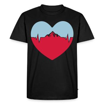 i love mountains pulse heart - Men's Premium Organic T-Shirt - black - Front - Nico (187cm)