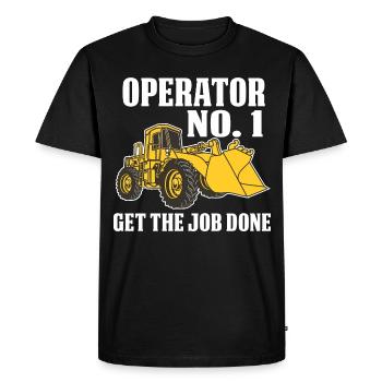 Pelle chargeuse sur pneus chantier de construction anniversaire - T-shirt Premium bio Homme - noir - Devant - Nico (187cm)