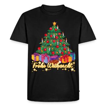 Frohe Weihnacht Weihnachtsbaum Tanne Geschenk - Männer Premium Bio T-Shirt - Schwarz - Vorne - Nico (187cm)
