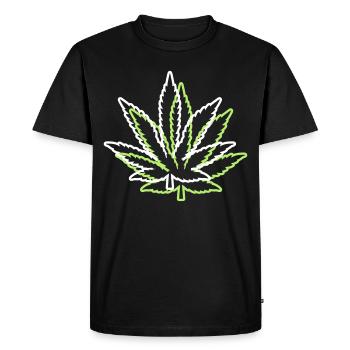 kush weed cannabis feuille symbole chanvre - T-shirt Premium bio Homme - noir - Devant - Nico (187cm)