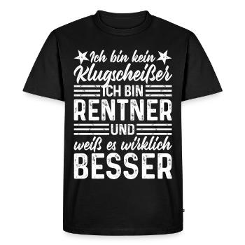 Rente Sprüche Klugscheißer lustiger Spruch Rentner - Männer Premium Bio T-Shirt - Schwarz - Vorne - Nico (187cm)
