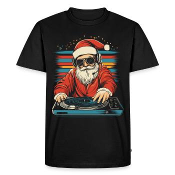 Père Noël avec des lunettes de soleil à la platine - T-shirt Premium bio Homme - noir - Devant - Nico (187cm)