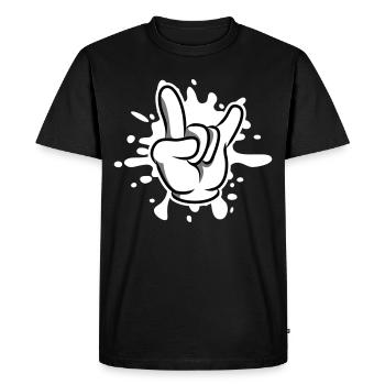 hand party symbol blob - Men's Premium Organic T-Shirt - black - Front - Nico (187cm)