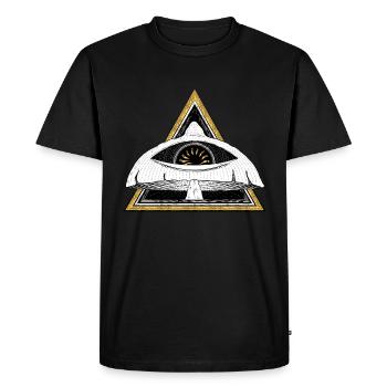 Champignon Magique Psychédélique - T-shirt Premium bio Homme - noir - Devant - Nico (187cm)