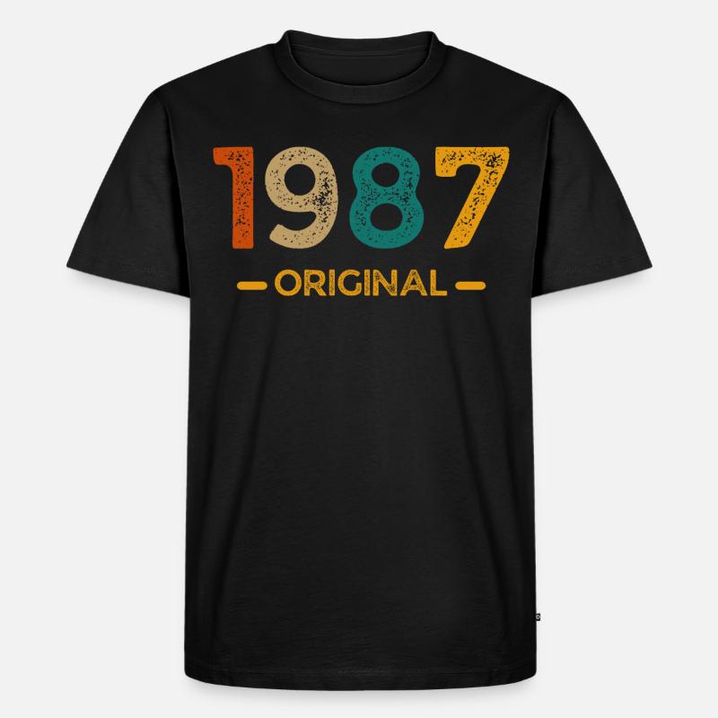 Original von 1987 - Männer Premium Bio T-Shirt - Schwarz