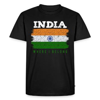 India - Men's Premium Organic T-Shirt - black - Front - Nico (187cm)