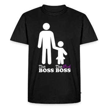 Père fille partenaire look vêtements relation papa - T-shirt Premium bio Homme - noir - Devant - Nico (187cm)