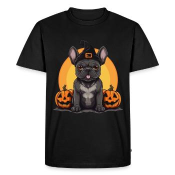 Bouledogue Français halloween - T-shirt Premium bio Homme - noir - Devant - Nico (187cm)