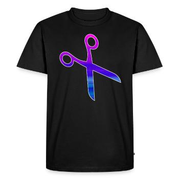 Barber scissors - Men's Premium Organic T-Shirt - black - Front - Nico (187cm)