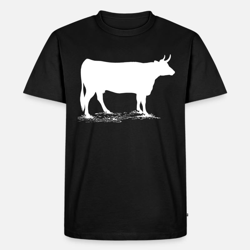 Kuh - Männer Premium Bio T-Shirt - Schwarz
