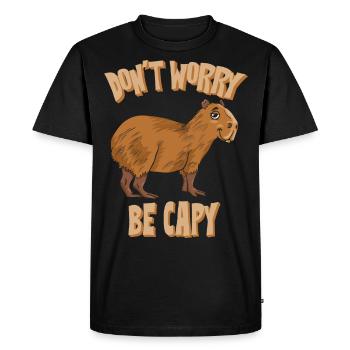 Motif Capibara pour rongeurs propriétaires de Capibara - T-shirt Premium bio Homme - noir - Devant - Nico (187cm)