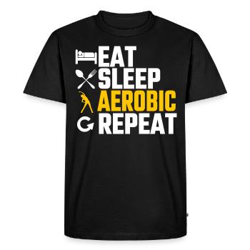 Aérobic - T-shirt Premium bio Homme - noir - Devant - Nico (187cm)