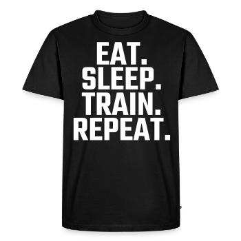 Eat Sleep Train Repeat - T-shirt Premium bio Homme - noir - Devant - Nico (187cm)