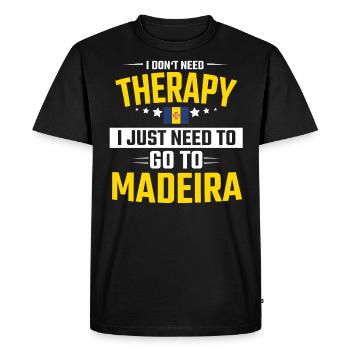 Madère Portugal Plage Souvenir - T-shirt Premium bio Homme - noir - Devant - Nico (187cm)