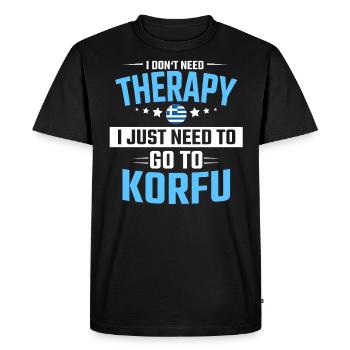 Corfu Greece Design Gift Idea - Men's Premium Organic T-Shirt - black - Front - Nico (187cm)