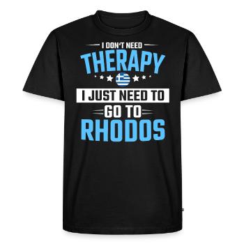 Rhodes Holiday Rhodes Holidays - Men's Premium Organic T-Shirt - black - Front - Nico (187cm)