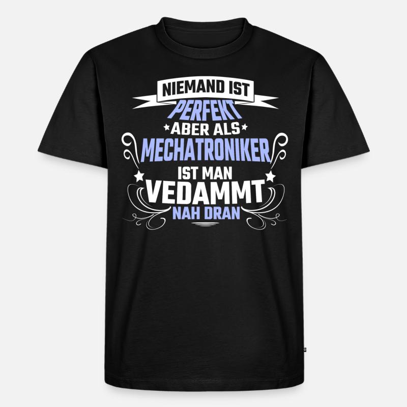 Mechatroniker Spruch Geschenk - Männer Premium Bio T-Shirt - Schwarz