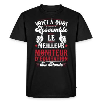 Le meilleur moniteur d'équitation du monde - T-shirt Premium bio Homme - noir - Devant - Nico (187cm)