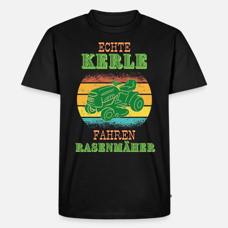 Rasenmäher - Männer Premium Bio T-Shirt - Schwarz