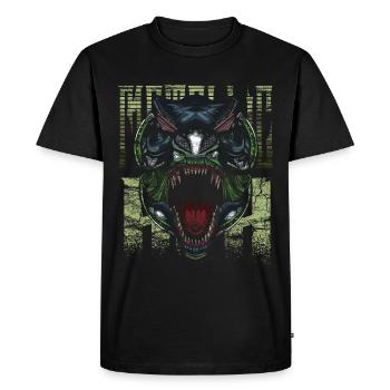 Cyborg Tyrannosaurus Rex Scifi - Men's Premium Organic T-Shirt - black - Front - Nico (187cm)