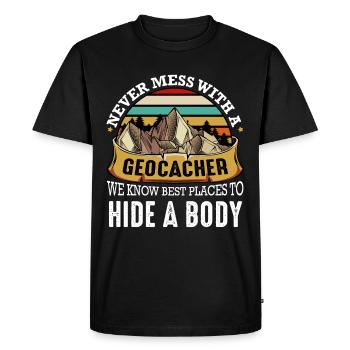 Geocaching - T-shirt Premium bio Homme - noir - Devant - Nico (187cm)