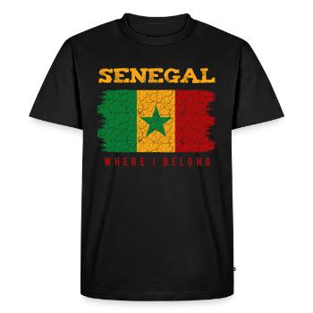 Sénégal - T-shirt Premium bio Homme - noir - Devant - Nico (187cm)
